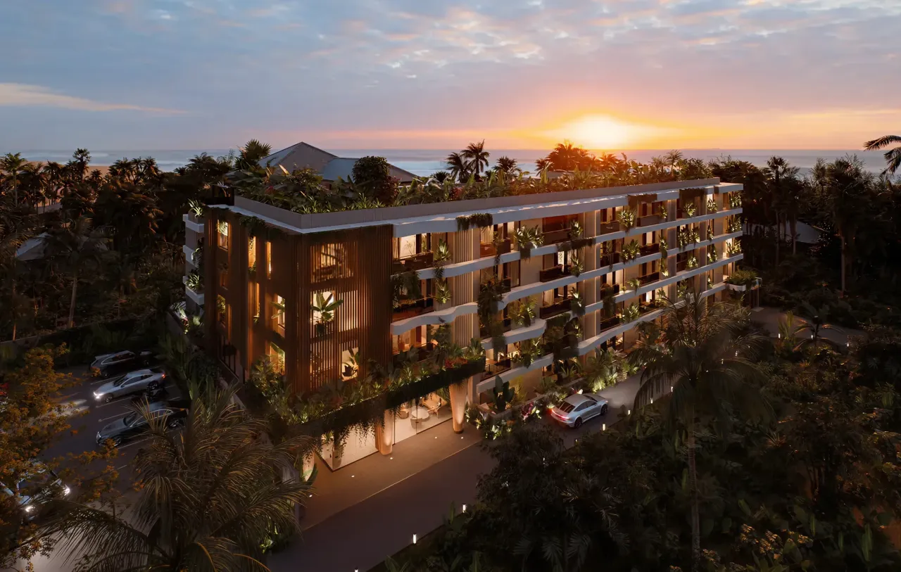 Elison Hotel in Berawa at sunset